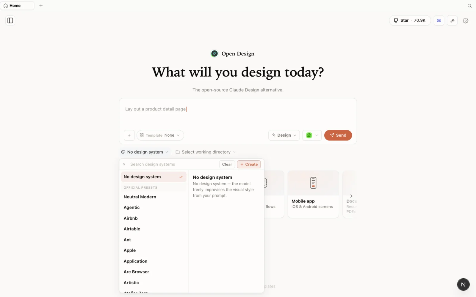 A biblioteca de design systems integrada.
